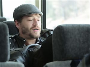 Bonnie Rottens fellates off her guy on a bus